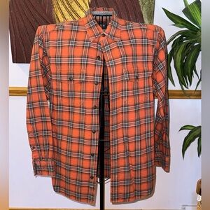 RedHead Orange and Gray Plaid Shirt